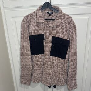 Boohoo Mens Textured Shirt Jacket - Black and Brown